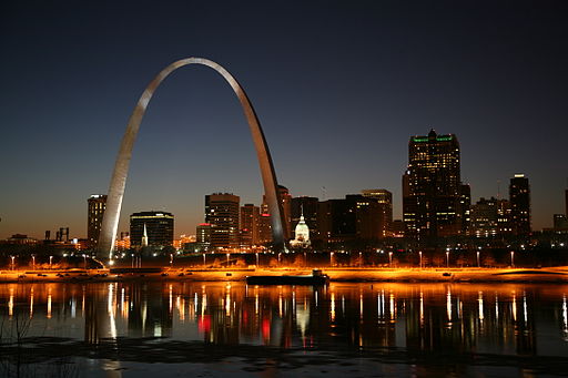 A view of St. Louis, Mo., at night.