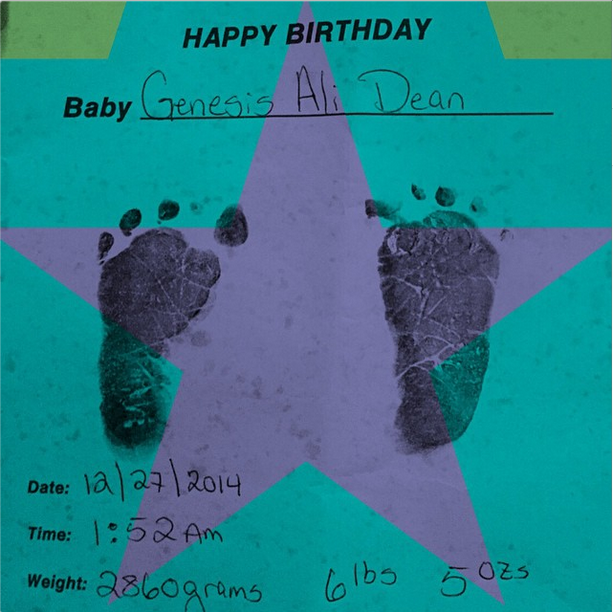Alicia Keys posted her baby Genesis' birth certificate in a link on her Twitter feed