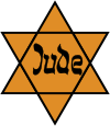 Yellow badge Jews were required to wear in Nazi Germany