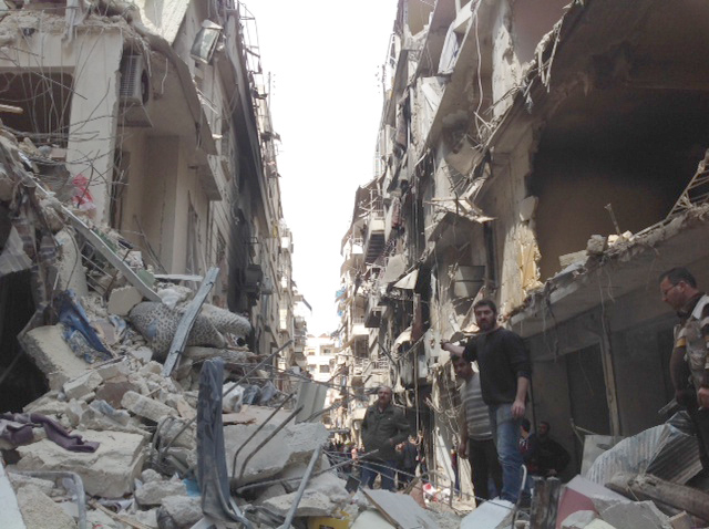 Damage in the Christian quarter of Aleppo. Photo courtesy of the Melkite Catholic Archdiocese of Aleppo