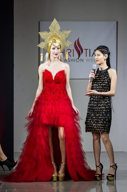 A collection of Julie Chew is showcased during 2015 Christian Fashion Week. Photo courtesy of Fotocafe Photography