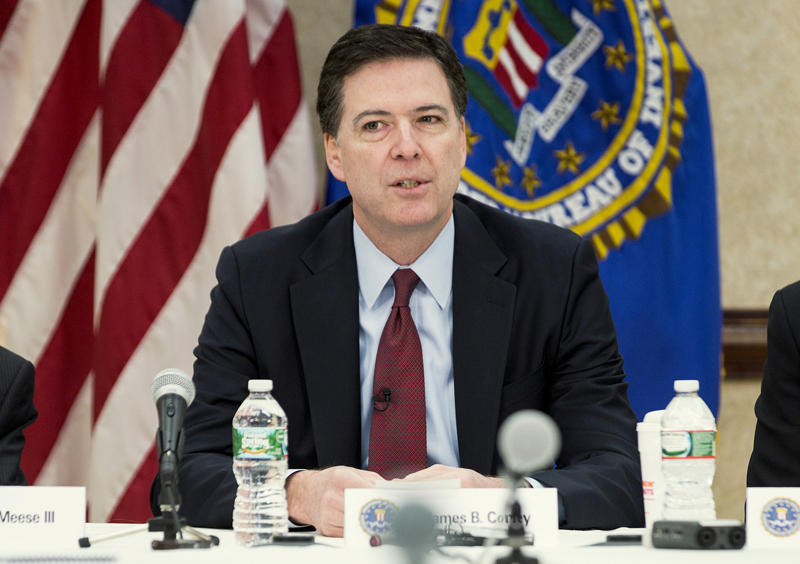 FBI Director James B. Comey speaks during a news conference on the release of the 9/11 Review Commission report in Washington on March 25, 2015. Photo courtesy of REUTERS/Joshua Roberts
*Editors: This photo may only be used with RNS-SALKIN-COLUMN, originally transmitted on April 23, 2015.