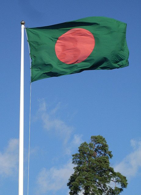 Bangladeshi flag, courtesy Fredrik Rubensson/Flickr.