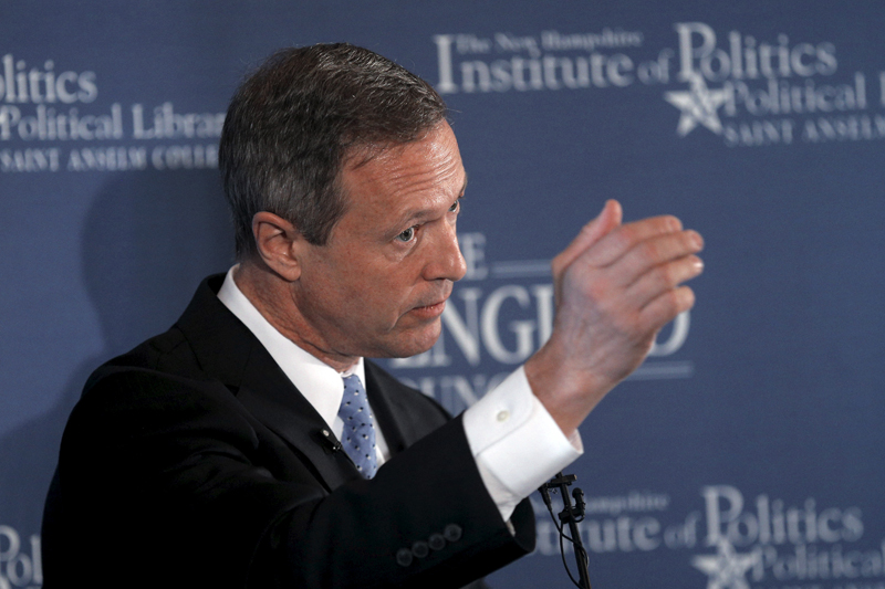 Former Maryland governor and probable Democratic presidential candidate Martin O'Malley speaks at a 