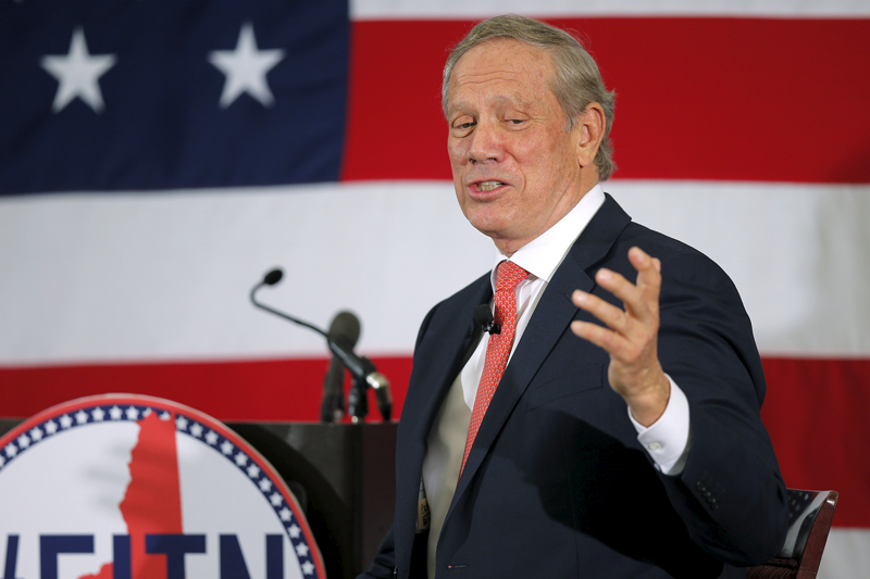 Former New York governor and probable 2016 Republican presidential candidate George Pataki speaks at the First in the Nation Republican Leadership Conference in Nashua, New Hampshire April 17, 2015. Photo courtesy of REUTERS/Brian Snyder
*Editor: This photo may only be republished with RNS-PATAKI-FAITH, originally transmitted on May 28, 2015.