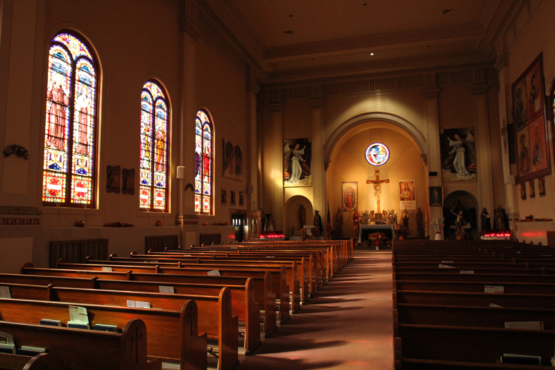 The interior of St. Roch Church in the Staten Island borough of New York is seen between Sunday morning Masses on Nov. 2, 2014. The NY Archdiocese announced last fall that, as part of a massive consolidation and closing process involving dozens of churches, masses and sacraments will no longer available on a weekly basis at St. Roch Church. RNS photo by Gregory A. Shemitz