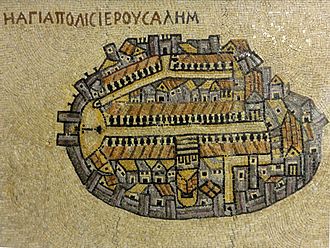 Sixth century mosaic map of Jerusalem