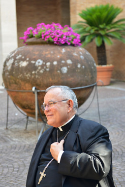 Archbishop Charles J. Chaput, O.F.M., Cap. during the Festival of Families announcement at the Pontifical North American College in Rome on June 23, 2015. Photo courtesy of Chris Warde-Jones, Archdiocese of Philadelphia