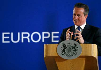 British Prime Minister David Cameron speaks during a news conference after the European Union leaders summit in Brussels, Belgium on June 26, 2015. Photo courtesy of REUTERS/Darren Staples *Editors: This photo may only be republished with RNS-UK-EXTREMISTS, originally transmitted on June 30, 2015.