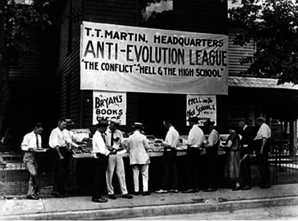 Anti-Evolution League, at the Scopes Trial, Dayton Tennessee. From Literary Digest, July 25, 1925. From Mike Licht via Flickr creative commons. https://www.flickr.com/photos/notionscapital/9650462984/