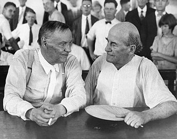 Clarence Darrow and William Jennings Bryan during the Scopes Trial