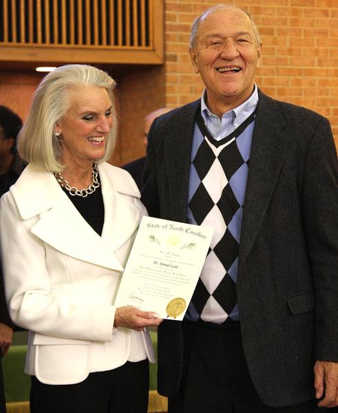 Anne Graham Lotz with her husband Danny Lotz at a public event in North Carolina. Photo courtesy of the Durham Herald-Sun