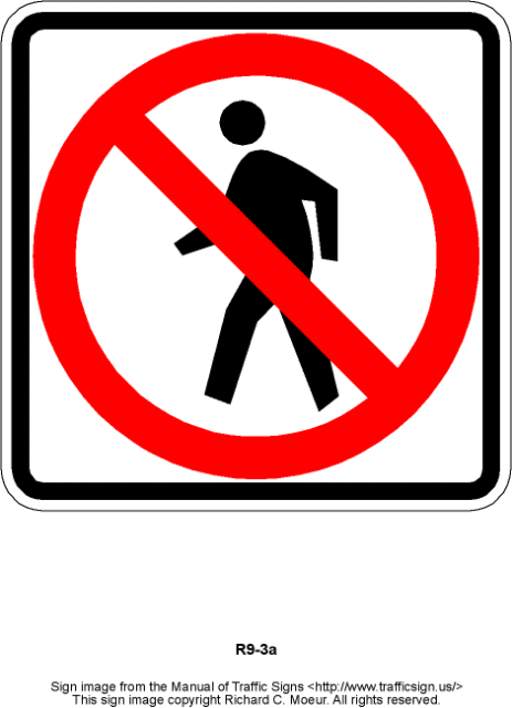 No Pedestrians traffic sign