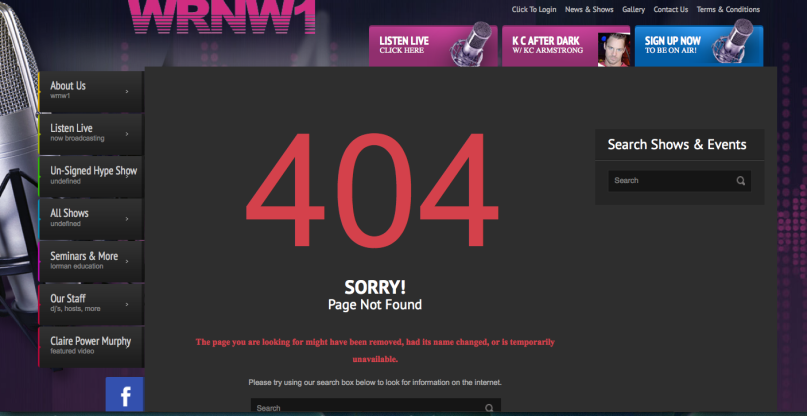 Women's radio network error message