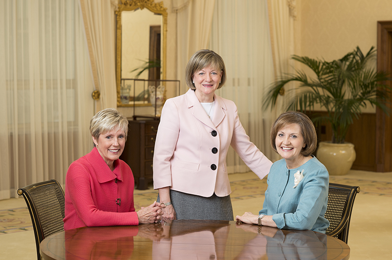 Presidents of the auxiliary organizations of The Church of Jesus Christ of Latter-day Saints are (left to right) Sister Rosemary M. Wixom, Primary general president; Sister Bonnie L. Oscarson, Young Women general president; and Sister Linda K. Burton, Relief Society general president. Photo courtesy of the Church of Jesus Christ of Latter-day Saints