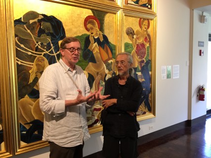 Curator Jim Jensen and artist Murasami Teraoka
