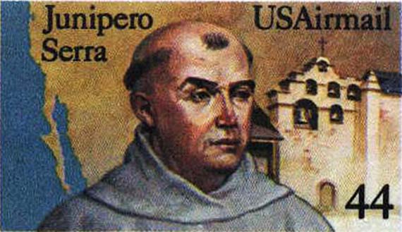 Junipero Serra stamp. Photo courtesy of Public Domain