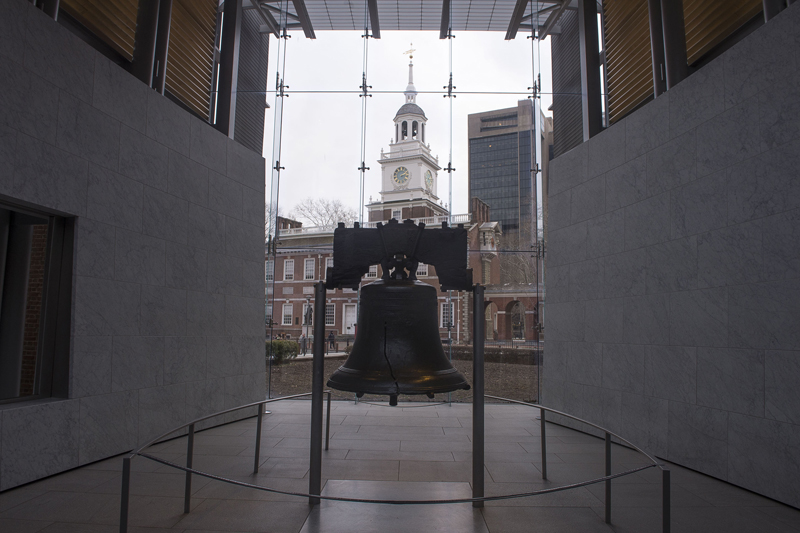 The Liberty Bell, with Independence Hall in the background, is seen in Philadelphia, on February 12, 2015. Photo courtesy of REUTERS/Charles Mostoller
*Editor: This photo may only be republished with RNS-LUPFER-COLUMN, originally transmitted on September 1, 2015.