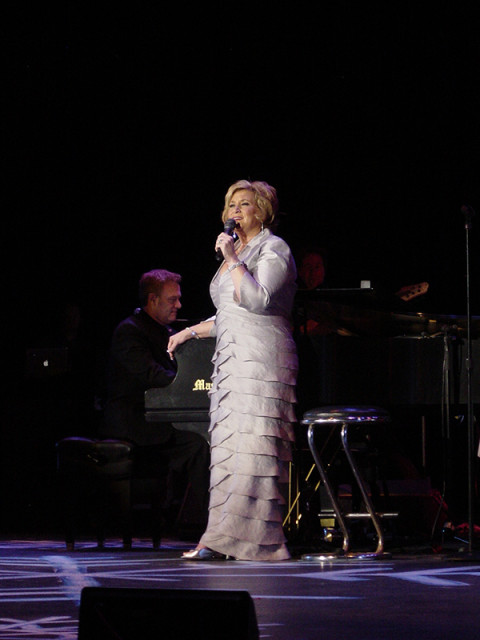 Sandi Patty performing during a Special Olympics event. Photo courtesy of Mike Atkins Entertainment