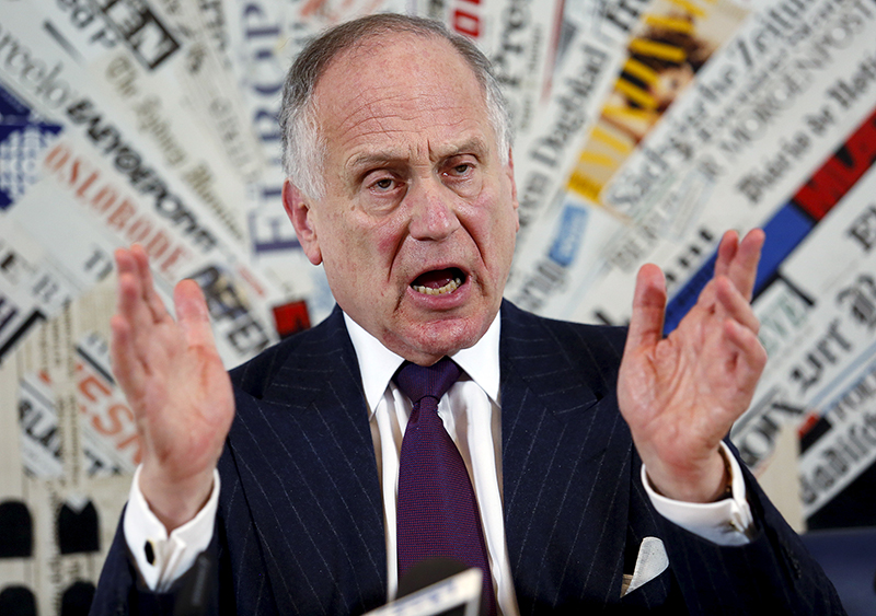 World Jewish Congress president Ronald Lauder speaks with journalists at the foreign press space, downtown Rome, Italy, on October 28, 2015. Photo courtesy of REUTERS/Remo Casilli
*Editors: This photo may only be republished with RNS-VATICAN-JEWISH, originally transmitted on Oct. 28, 2015.