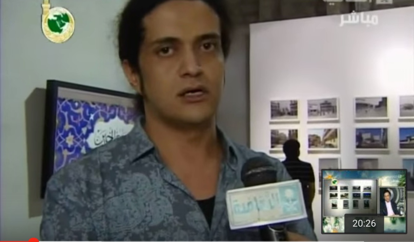 Poet and artist Ashraf Fayadh is interviewed on the Saudi TV Culture Channel in March 2013. Courtesy of YouTube.  
