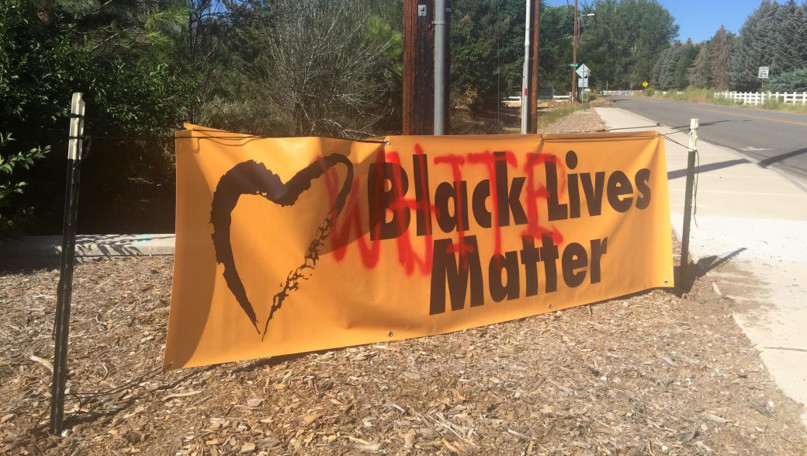 UU Fellowship of Northern Nevada of Reno, NV, had its Black Lives Matter banner vandalized.