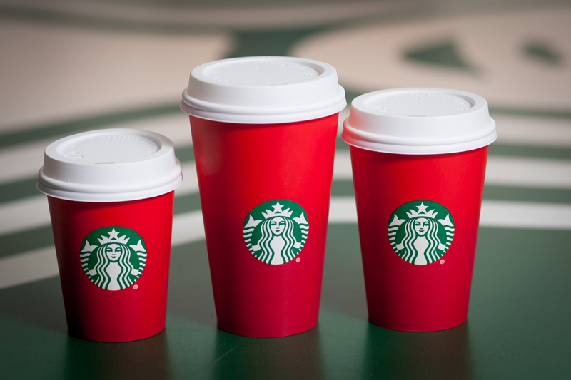 Starbucks released new solid red holiday cups, a design choice that has upset some people. Photo courtesy of Starbucks