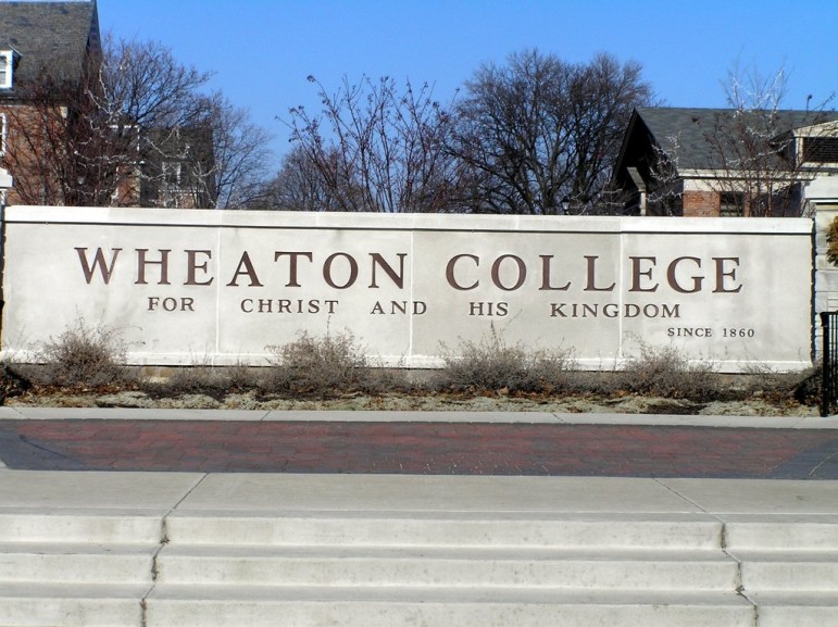 Wheaton College campus sign. Photo by Stevan Sheets via Flickr https://www.flickr.com/photos/stevan/85832975/