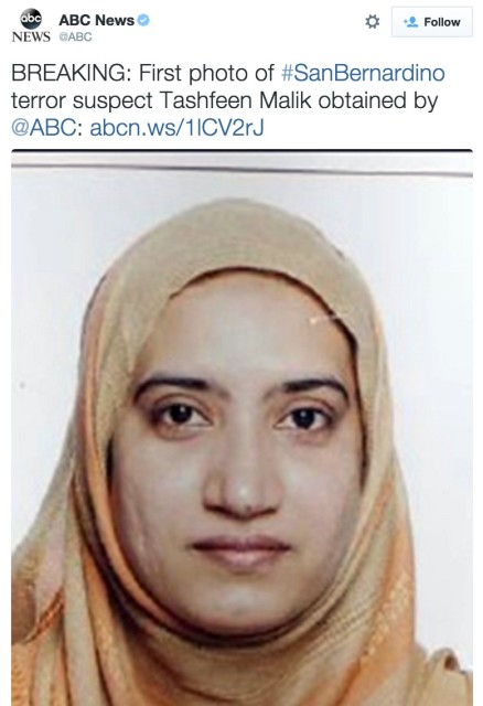 San Bernardino terror suspect Tashfeen Malik, in a photo obtained by ABC News.