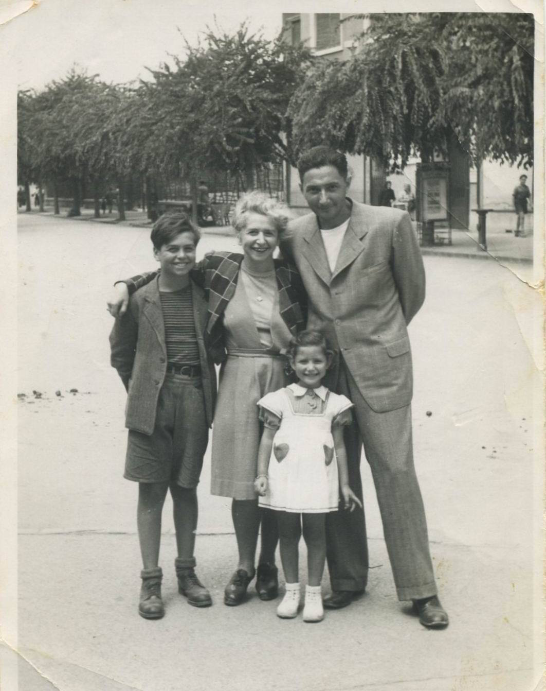 Ruth Ebenstein's uncle Gyuri, 13; grandmother Lili, 38; grandfather Geza, 36; and mother Noemi, 5. Her grandfather was reunited with his family after being released from a Russian POW camp.