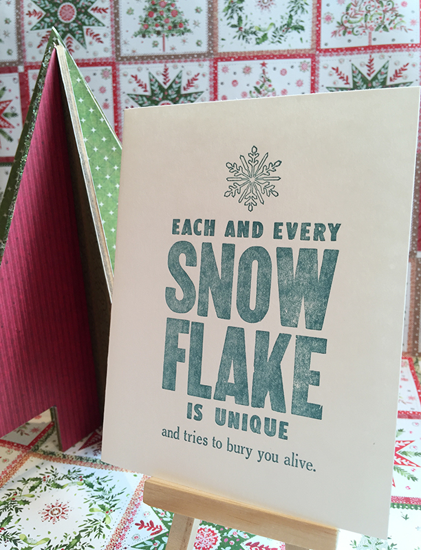"Snowflake" anti-holiday card. Religion News Service photo by Kimberly Winston.