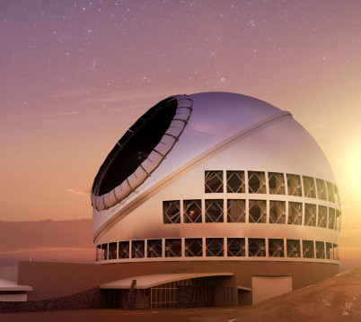 An artist's rendering of the Thirty Meter Telescope at sunset. Source: http://www.tmt.org/gallery/photo-illustrations