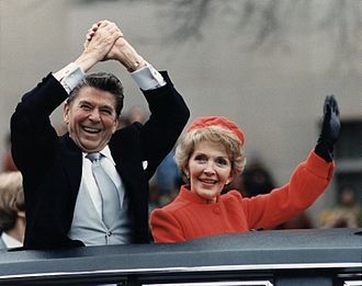 The Reagans on inaugural day, 1981