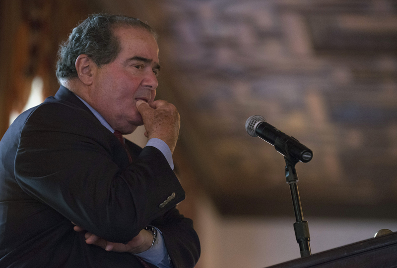 U.S. Supreme Court Justice Antonin Scalia listens to a question after speaking at an event sponsored by the Federalist Society at the New York Athletic Club in New York on October 13, 2014. Photo courtesy of REUTERS/Darren Ornitz *Editors: This photo may only be republished with RNS-SCALIA-RELIGION, originally transmitted on Jan. 4, 2016.