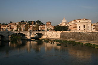 View of the Tiber looking at Vatican City