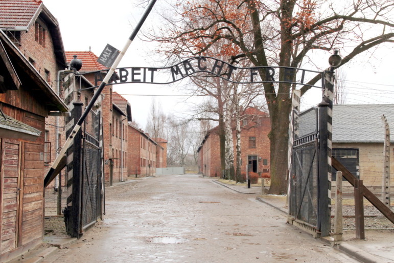 The gate of Auschwitz. Credit: Taiftin, via Shutterstock.