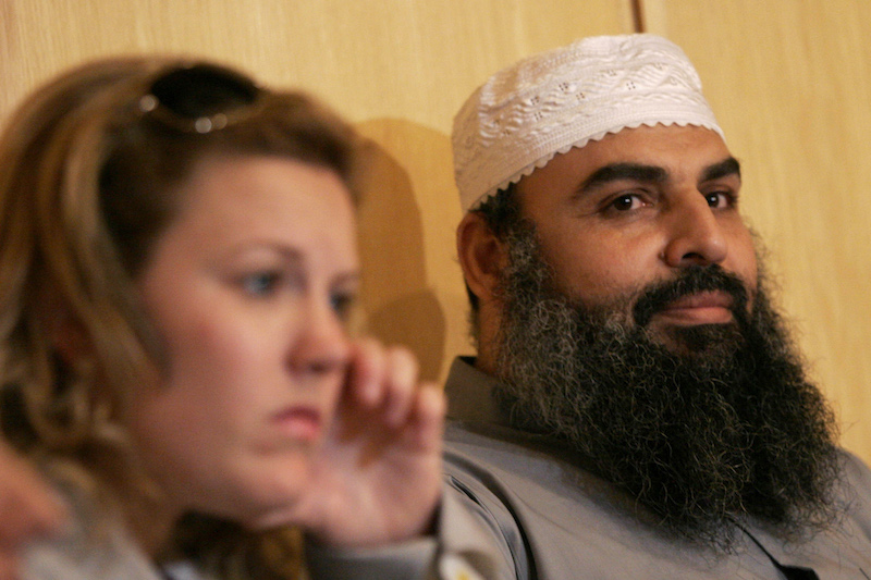 Muslim cleric Hassan Mustafa Osama Nasr, who is seeking millions of euros in damages from the Italian state, after accusing CIA agents and Italian spies of kidnapping him in Milan and flying him to Egypt for torture, attends an Amnesty International news conference in Cairo April 11, 2007. The news conference was held to launch the human rights watchdog's report on systematic human rights abuses.  Photo courtesy REUTERS/Nasser Nuri 