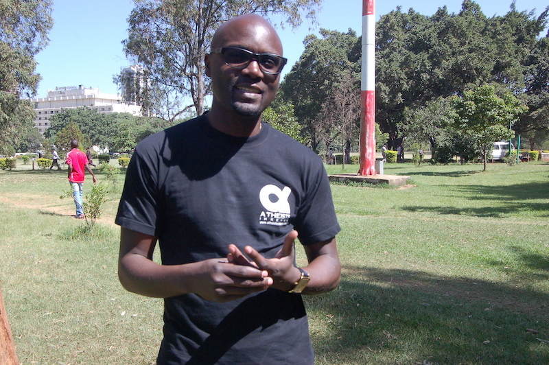 Harrison Mumia, president of Atheists in Kenya in Nairobi. He says atheists in Kenya are being discriminated against. RNS photo by Fredrick Nzwili