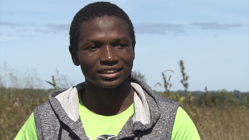 Student Sie Tioye plans to return eventually to his family’s grain farm Burkina Faso, in West Africa. Photo courtesy of Religion & Ethics Newsweekly