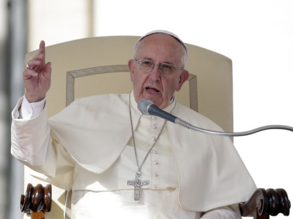 Pope Francis gestures as he speaks during his weekly general audience in Saint Peter's Square at the Vatican, on February 24, 2016. Photo courtesy of REUTERS/Max Rossi *Editors: This photo may only be republished with RNS-POPE-ISAIAH, originally transmitted on Feb. 24, 2016.
