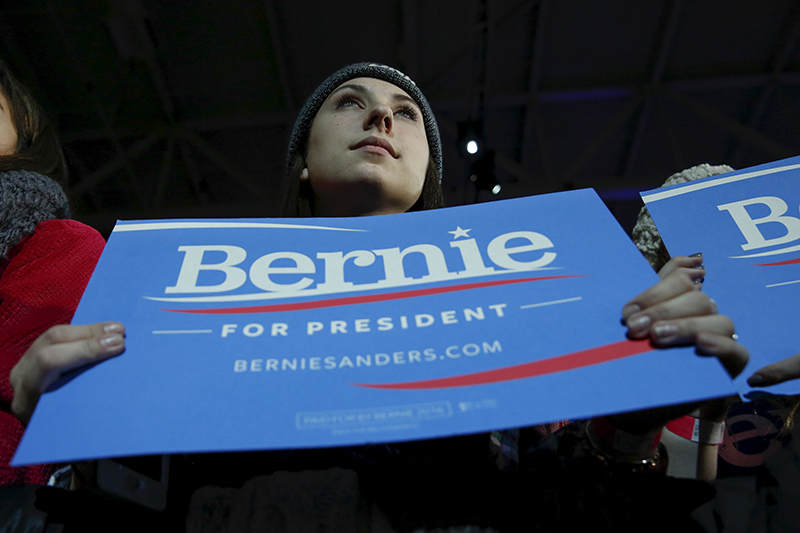 Supporters of Democratic U.S. presidential candidate Bernie Sanders stand during a rally at the University of New Hampshire Whittemore Center Arena in Durham, New Hampshire on February 8, 2016. Photo courtesy of REUTERS/Shannon Stapleton *Editors: This photo may only be republished with RNS-PROTHERO-COLUMN, originally transmitted on Feb. 17, 2016.