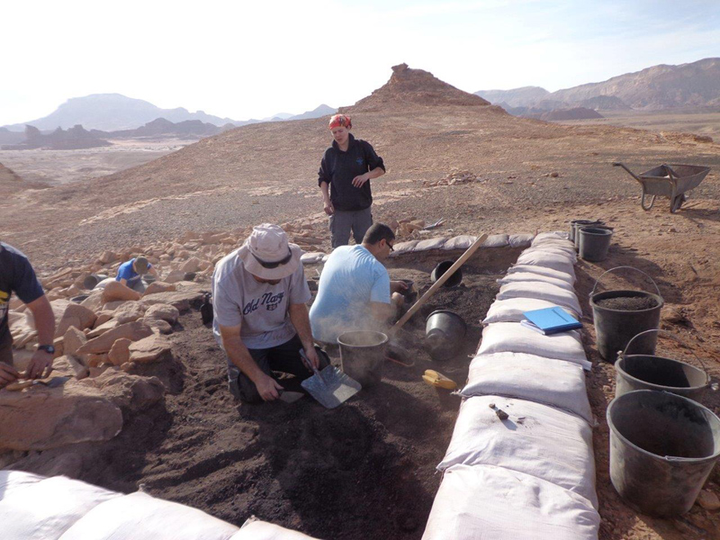 The excavation of a metallurigical workshop at Site 34, Central Timna Valley Project. Photo courtesy of ,courtesy of the Israel Antiquities Authority