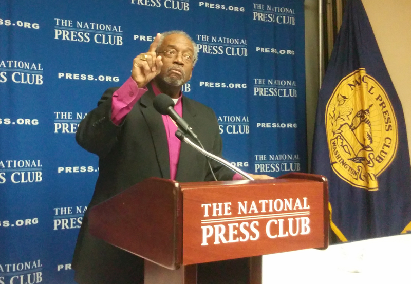 Episcopal Church Presiding Bishop Michael Curry, speaking to reporters at a news conference at the National Press Club, said the Anglican Communion’s recent censure of his denomination was a “very specific, almost surgical approach” to their disagreements over LGBT issues. Religion News Service by Jerome Socolovsky