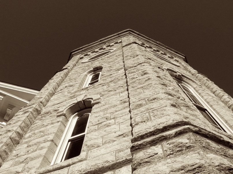 Photo of Blanchard Hall at Wheaton College (Illinois). Modified from original photo by Stevan Sheets via Flickr Creative Commons https://www.flickr.com/photos/stevan/85833429