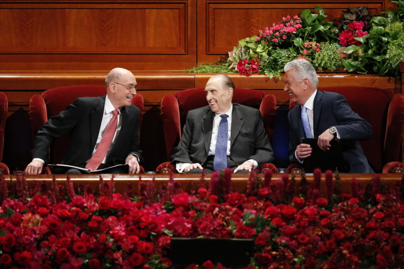 The First Presidency at the General Women's Session on Saturday, March 26, 2016 in the Conference Center. Copyright Intellectual Reserve, Inc. All rights reserved.