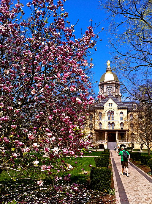 The Golden Dome in Spring at the University of Notre Dame.