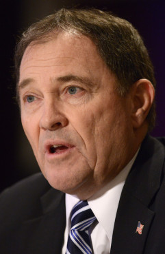 Utah Gov. Gary Herbert, who opposes abortion rights, signed a law March 29, 2016 that requires anesthesia be used in abortions after the 20th week of pregnancy. REUTERS/Mike Theiler 