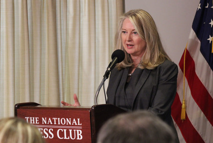 Nina Shea, a religious freedom expert at the Hudson Institute, joined a panel of experts supporting the findings of the “Genocide against Christians in the Middle East” report on March 10, 2016 at the National Press Club in Washington, D.C. RNS photo by Adelle M. Banks.