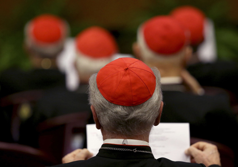 Catholic cardinals are visible anywhere with their red hats.
REUTERS/Alessandro Bianchi  (VATICAN - Tags: RELIGION)