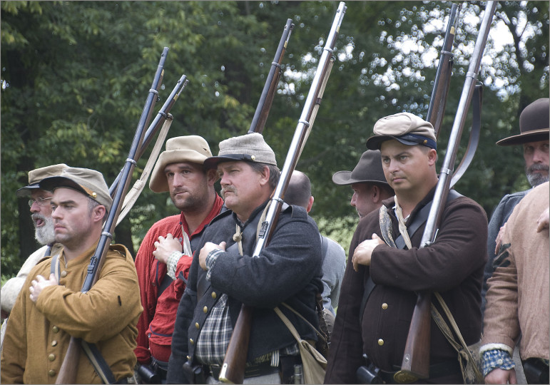Confederate reenactors at Boonsboro, Maryland, September 8, 2012. Photo by on Cogswell via Flickr creative commons https://www.flickr.com/photos/22711505@N05/7989613670/